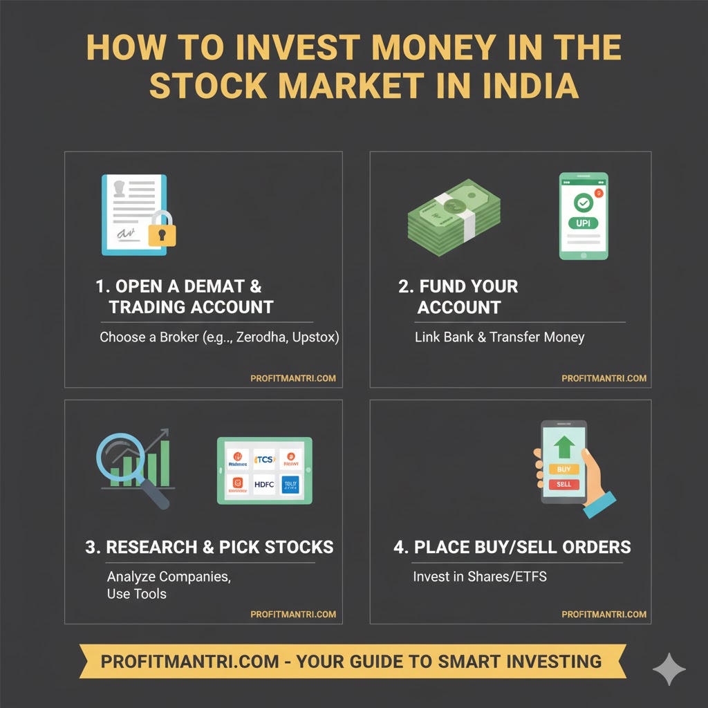 how to invest money in stock market in india
